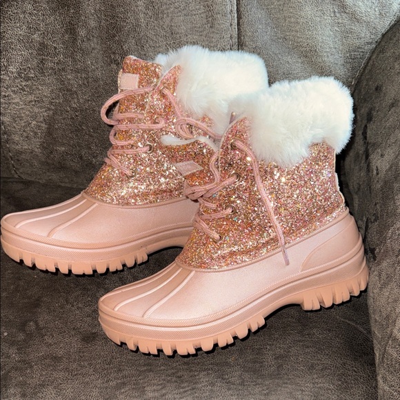 London Fog Other - London Fog Sparkly Pink Winter Boots with Faux Fur Lining